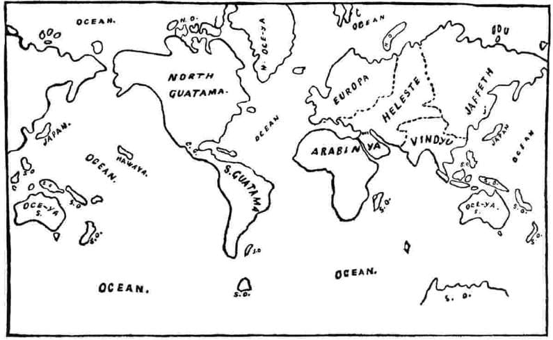 Post-Flood Outline Map of the World